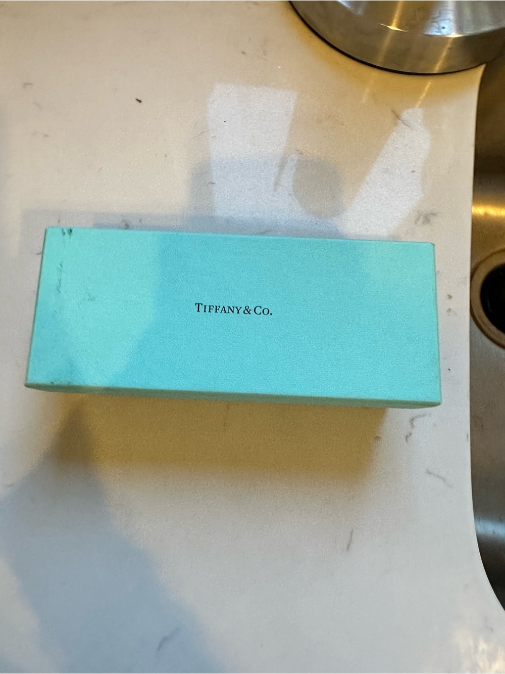 Tiffany & Co. box on counter